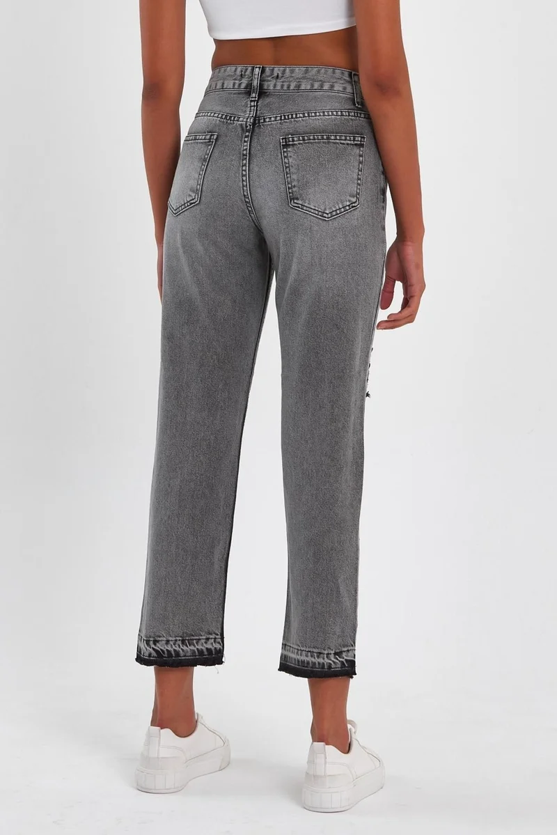 الكسندر جاردي Special Collection Ripped Patterned Denim Trousers (AG-1023S)