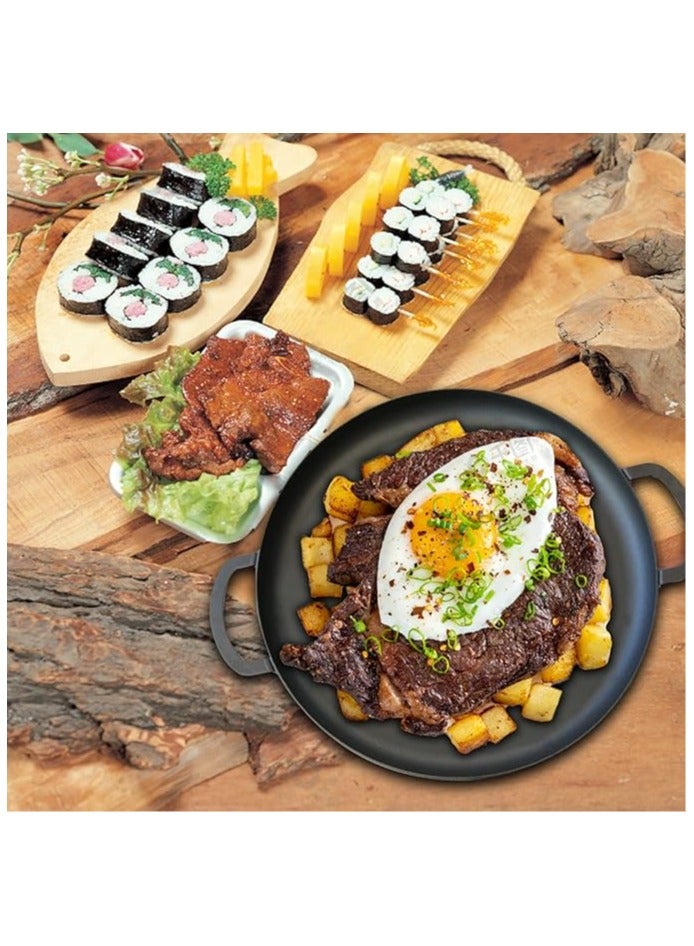 17.3 Inch Cast Iron Grill Pan for Stovetop, 2 Loop Handles, Pre-Seasoned Cast Iron Pizza Pan, Flat with Three Detachable Legs for Outdoor Use  - Image 3