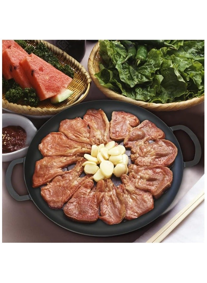 17.3 Inch Cast Iron Grill Pan for Stovetop, 2 Loop Handles, Pre-Seasoned Cast Iron Pizza Pan, Flat with Three Detachable Legs for Outdoor Use  - Image 4