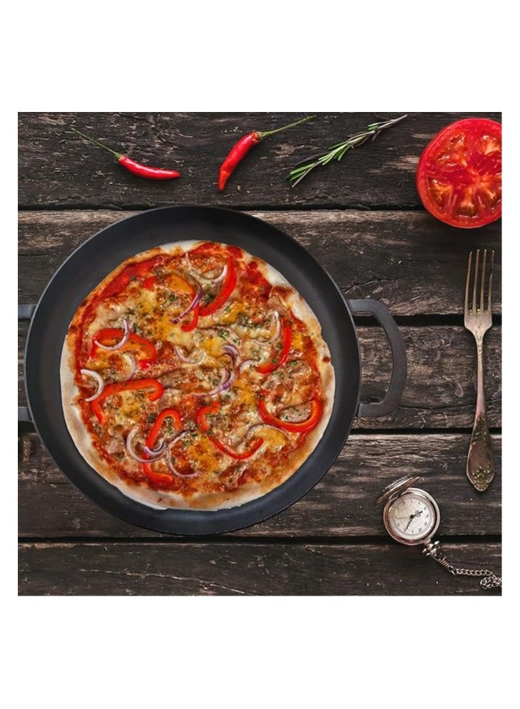 17.3 Inch Cast Iron Grill Pan for Stovetop, 2 Loop Handles, Pre-Seasoned Cast Iron Pizza Pan, Flat with Three Detachable Legs for Outdoor Use  - Image 5