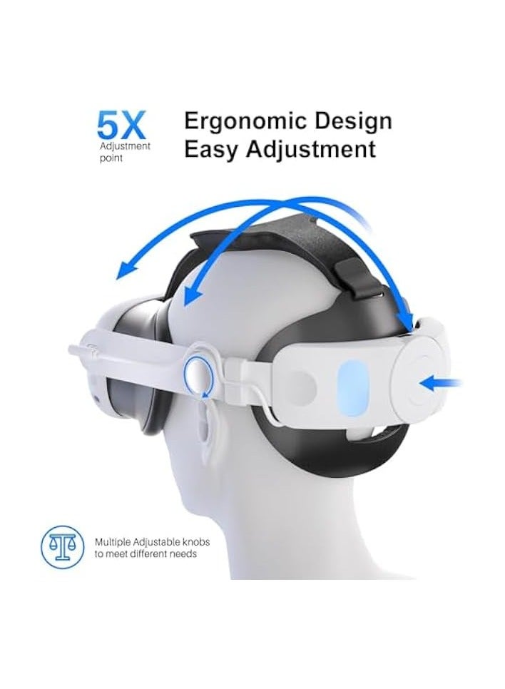 بروماس حزام رأس Promass مع حزمة بطارية لـ Quest 3: استبدال حزام Elite بقدرة 6000 مللي أمبير في الساعة، ملحقات VR لحزام الرأس القابل للتعديل لـ Quest 3 - Image 4