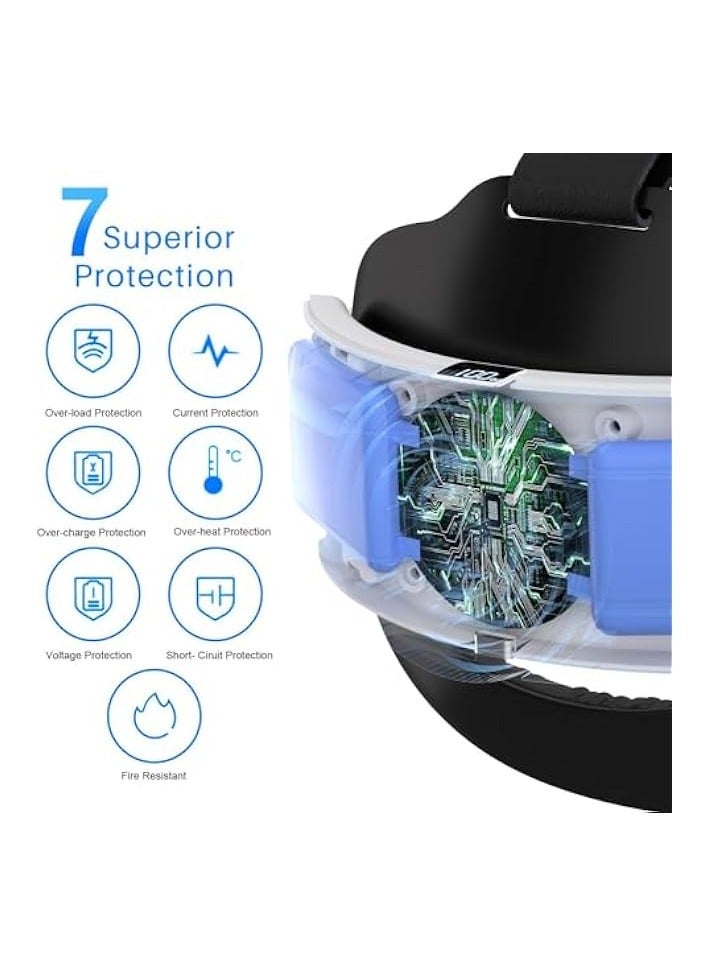 بروماس حزام رأس Promass مع حزمة بطارية لـ Quest 3: استبدال حزام Elite بقدرة 6000 مللي أمبير في الساعة، ملحقات VR لحزام الرأس القابل للتعديل لـ Quest 3 - Image 5