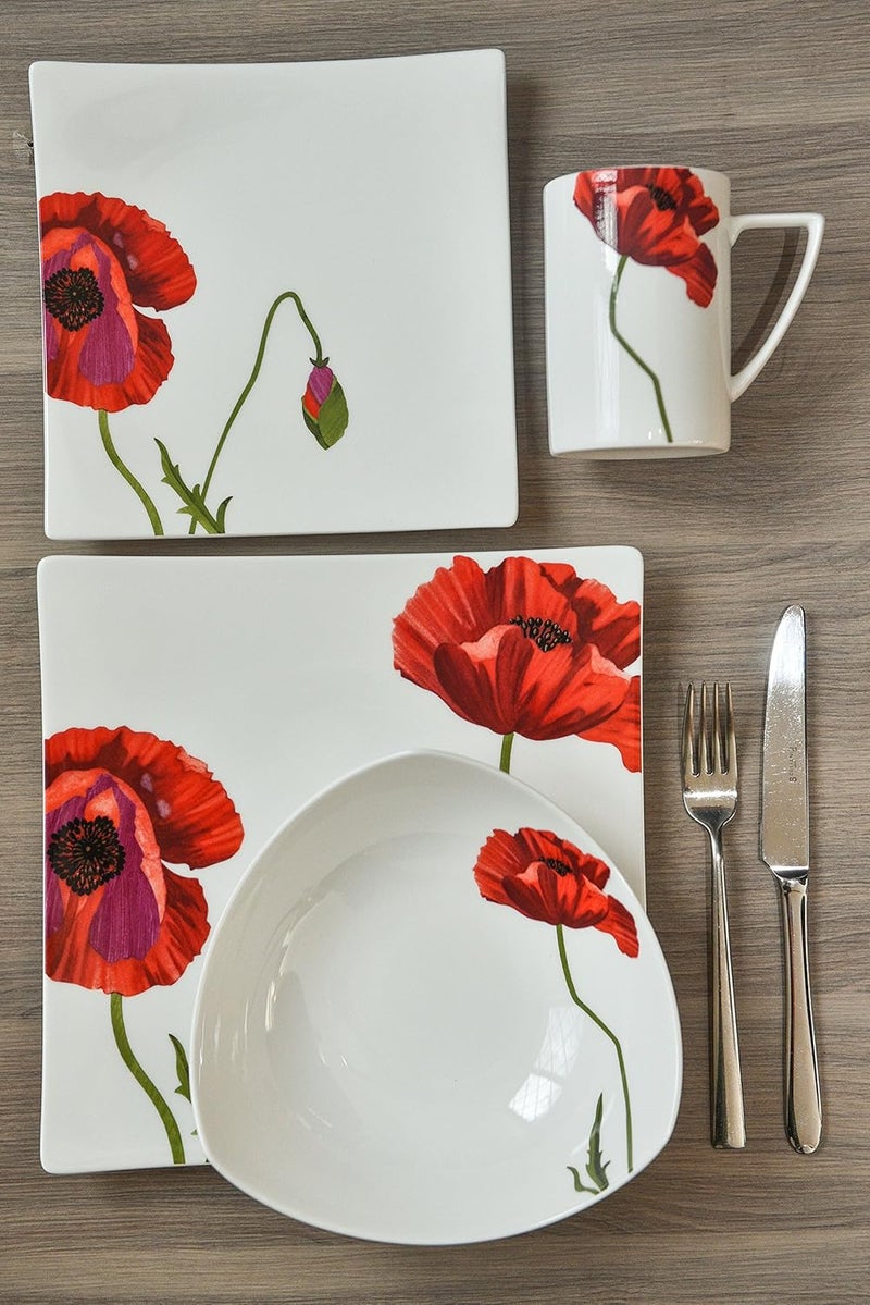 Red Vanilla Summer Sun Square Dinner Plate Set of 6 10 - Image 3