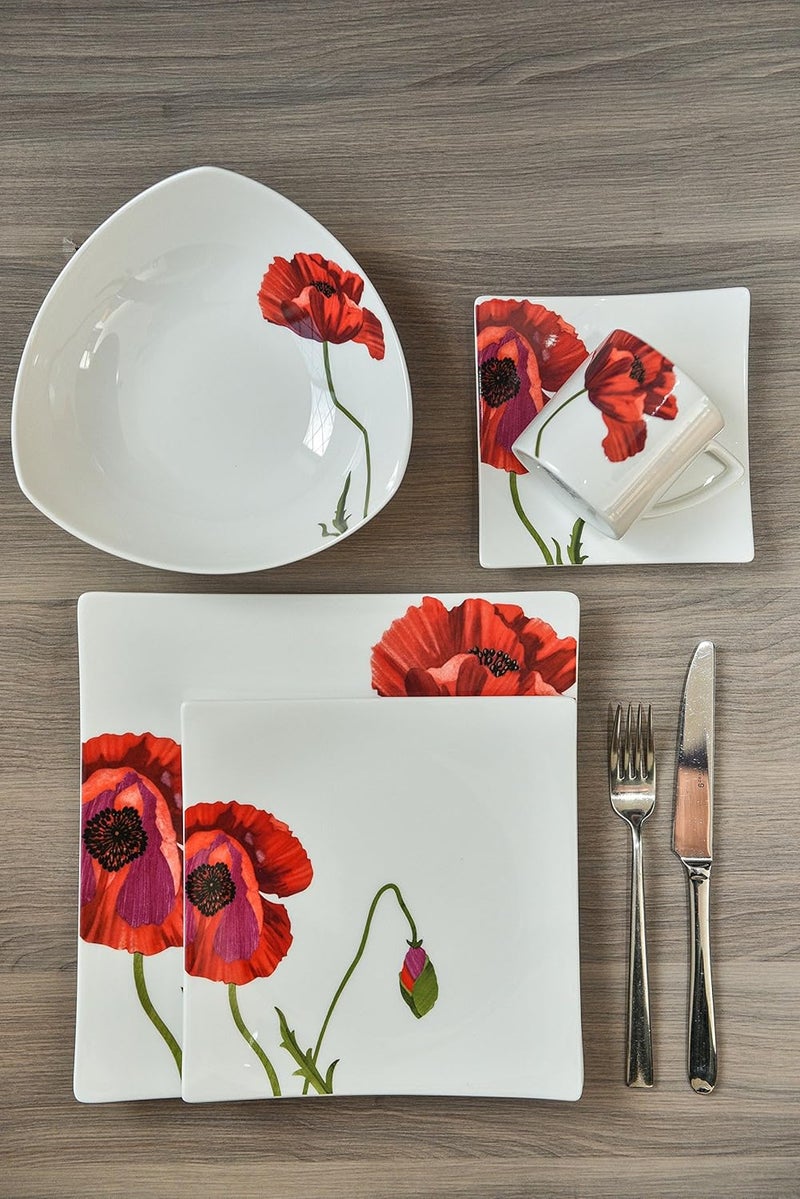 Red Vanilla Summer Sun Square Dinner Plate Set of 6 10 - Image 4