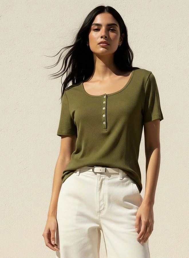 Splash FAV T shirt with Ribbed Texture
