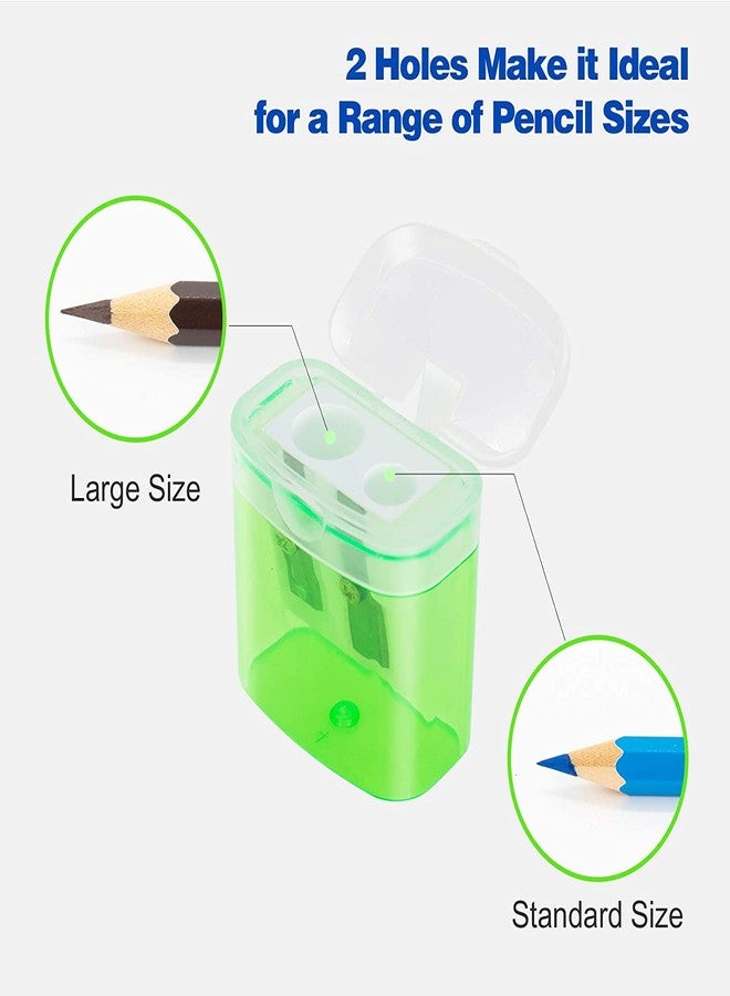 KIDMEN 24 PCS 2 Holes Small Manual Pencil Sharpener with Lid,for Kids,School - Image 5