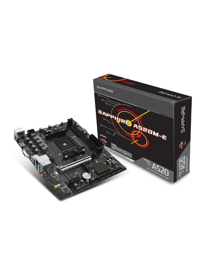 SAPPHIRE A520M-E Micro-ATX Motherboard - AM4 Socket, Dual-Channel DDR4, HDMI, D-Sub, PCIe Support - Image 1
