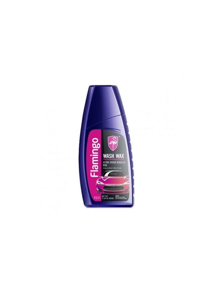 Ultra Shiny Car Wash Wax with Advanced Formula, Car Polishing Wax, Car Wax Cleaning, Flamingo F031 Ultra Shiny Car Cleaning Liquid, 500ml