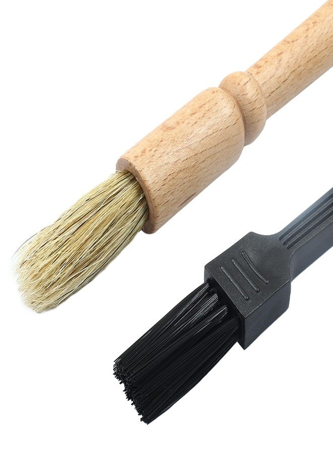 Coufce 2 Pack Coffee Grinder Cleaning Brush Bean Grain Coffee Grounds Tool Wood Handle Espresso Brush and Nylon Espresso Machine Brush Coffee Bar Brush - Image 3