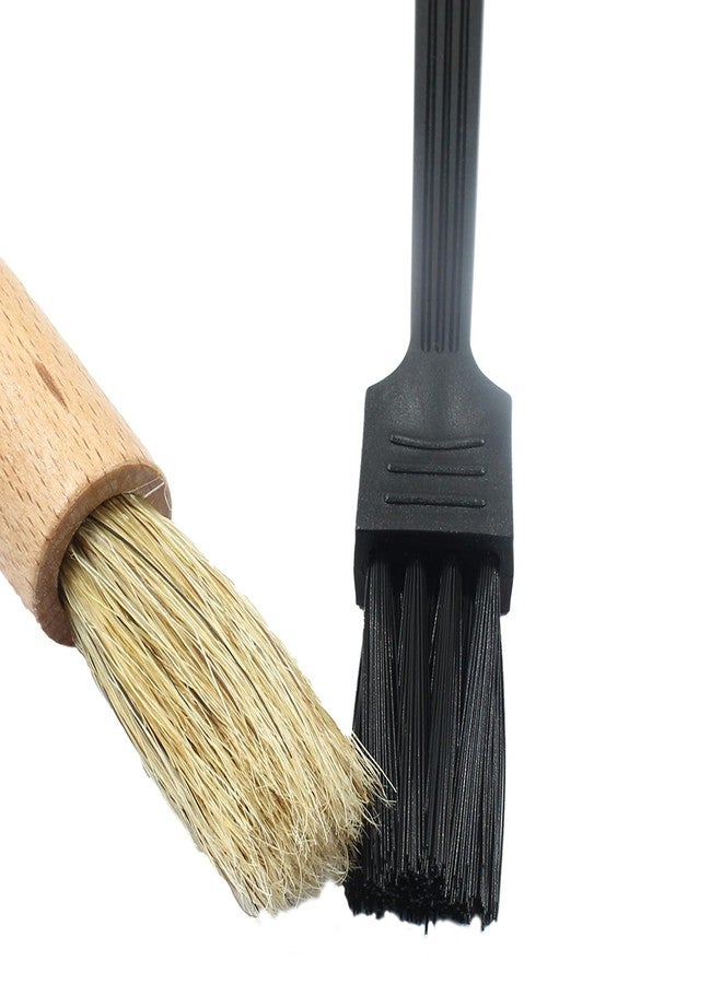 Coufce 2 Pack Coffee Grinder Cleaning Brush Bean Grain Coffee Grounds Tool Wood Handle Espresso Brush and Nylon Espresso Machine Brush Coffee Bar Brush - Image 4