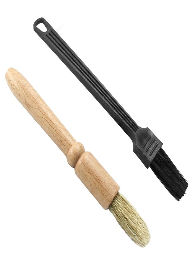 Coufce 2 Pack Coffee Grinder Cleaning Brush Bean Grain Coffee Grounds Tool Wood Handle Espresso Brush and Nylon Espresso Machine Brush Coffee Bar Brush - Image 5