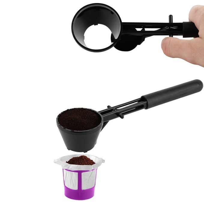 COFFEE SCOOP FOR KEURIG REUSABLE K CUPS 1 SCOOP FOR SINGLE SERVE REFILLABLE KEURIG FILTERS BLACK