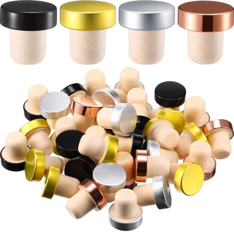Yookeer Yookeer Tshaped Stopper Cork Wine Bottle Stoppers Reusable Wine Sealing Plug for Beer Bottles DIY CraftBlack Silver Gold Rose Gold36 Pieces 