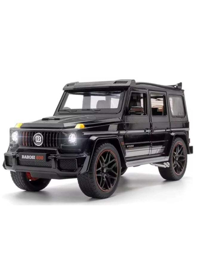 تشي زي نموذج سيارة مرسيدس برابوس G800 مقياس 1:18 بجسم معدني مصبوب مع أبواب قابلة للفتح ومقصورة مفصلة وأضواء وصوت - Image 1