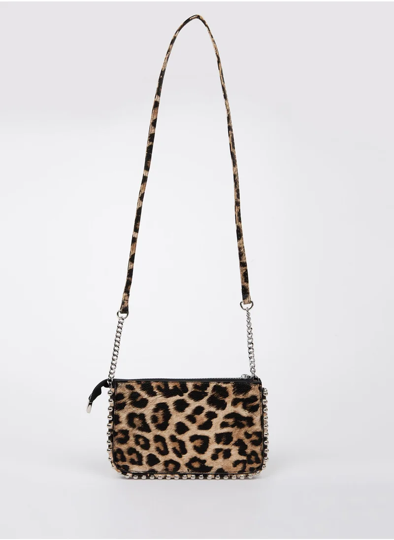 ديفاكتو Leopard Print Crossbody Bag