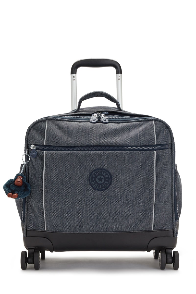 kipling Kipling New Storia Kids' 4-Wheeled School Trolley Bag with 15.6 inch Laptop Compartment Solar Blue Navy - Image 1
