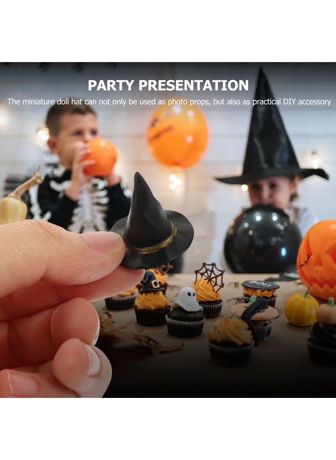 Vaguelly - Bottle Witch Hats 24Pcs Miniature Witch Hats Halloween Witch Hats Mini Wizard Hat Beverage Bottle Toppers Mini Doll House Decor Little Witch Hat For Crafts Diy Accessories - Image 1