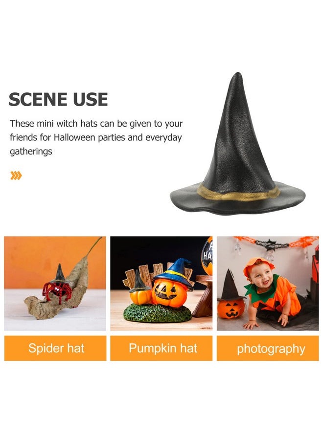 Vaguelly - Bottle Witch Hats 24Pcs Miniature Witch Hats Halloween Witch Hats Mini Wizard Hat Beverage Bottle Toppers Mini Doll House Decor Little Witch Hat For Crafts Diy Accessories - Image 1