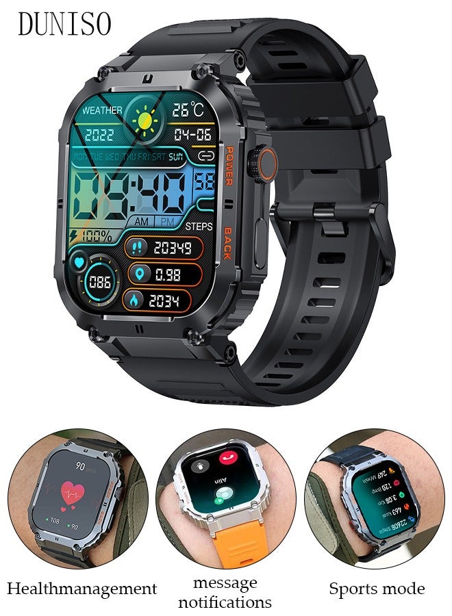 DUNISO Smart Watch, 1.96" HD Samrt Watches for Men, Fitness Tracker Watch with Blood Pressure/Heart Rate/Sleep Monitor, Smart Watch for Android/iOS Phones, IP67 Waterproof Sport Watch  - Image 1