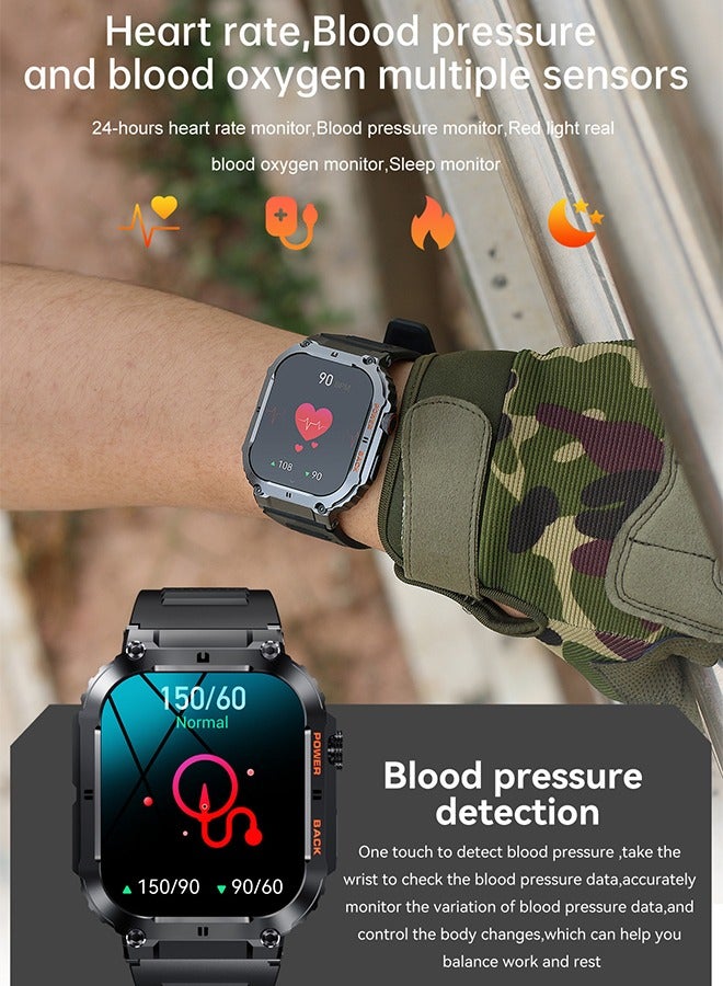 DUNISO Smart Watch, 1.96" HD Samrt Watches for Men, Fitness Tracker Watch with Blood Pressure/Heart Rate/Sleep Monitor, Smart Watch for Android/iOS Phones, IP67 Waterproof Sport Watch  - Image 3