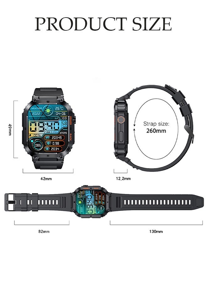 DUNISO Smart Watch, 1.96" HD Samrt Watches for Men, Fitness Tracker Watch with Blood Pressure/Heart Rate/Sleep Monitor, Smart Watch for Android/iOS Phones, IP67 Waterproof Sport Watch  - Image 2
