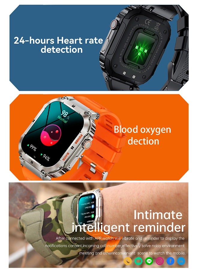 DUNISO Smart Watch, 1.96" HD Samrt Watches for Men, Fitness Tracker Watch with Blood Pressure/Heart Rate/Sleep Monitor, Smart Watch for Android/iOS Phones, IP67 Waterproof Sport Watch  - Image 4