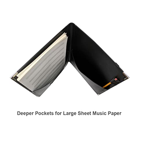 MSP Portfolio New! MSP Big Band Sheet Music Folder | 11.5" x 13.75" - Sheet Music Folios Storage Folder with Straps Closures for Band, Orchestra, Soloist, Piano - Instrument Player (MSP-240-Black) - Image 3