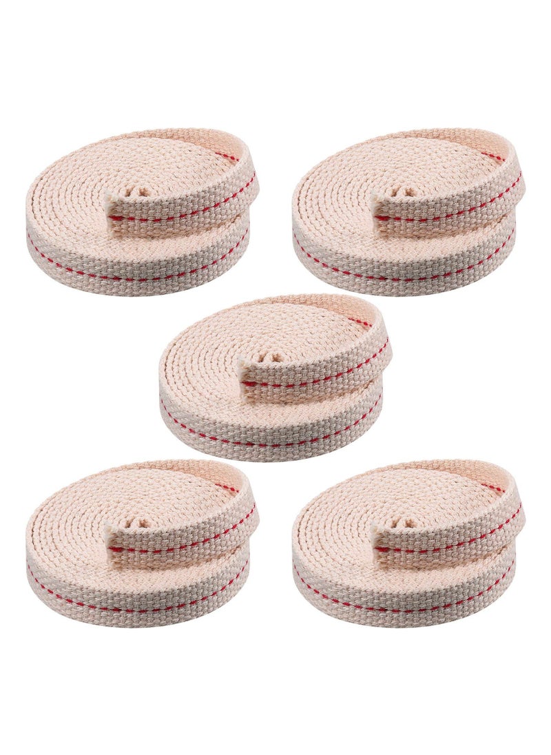 NIBEMINENT 5 Rolls Oil Lamp Wick Replacement Flat Lantern Wicks Stitched Candle Burner Accessories Supplies Refills for Lamps and Burners 15 Feet Red 3.28  - Image 1