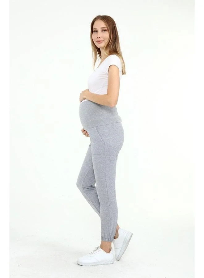 LuvmaBelly Myra8091 - Gray Maternity Jogger Tracksuit.