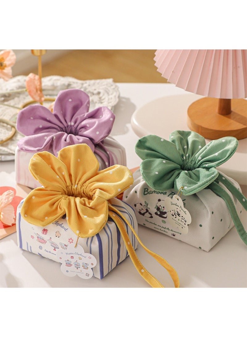 Cute Flower Tissue Box, Fabric Tissue Bag, Cartoon Car/Home Napkin Storage Bag, Children's Gift Bag, Gift Box Packaging, Birthday Gift bag, Yellow - Image 2