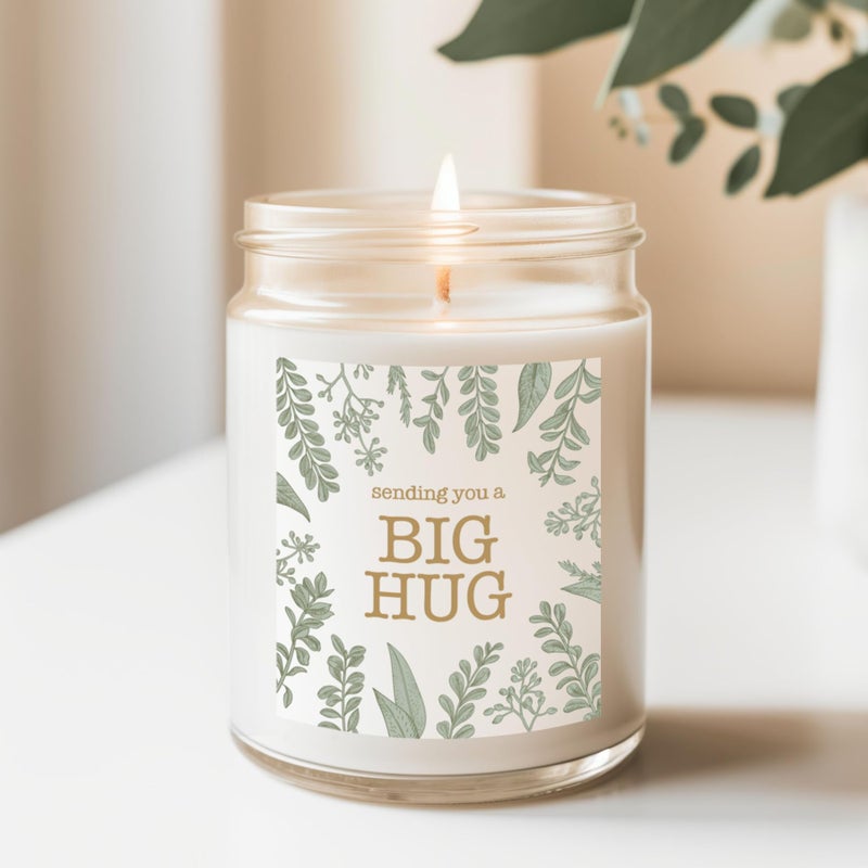 ThreeKin Collective ThreeKin Scented Candles for Home, Sending You a Big Hug, Relaxing Aromatherapy Gifts for Women with Lavender Essential Oils, Natural Soy Wax Blend, Long 65-Hour Burn, Gifts for Mom, Friends, 9 Oz - Image 3