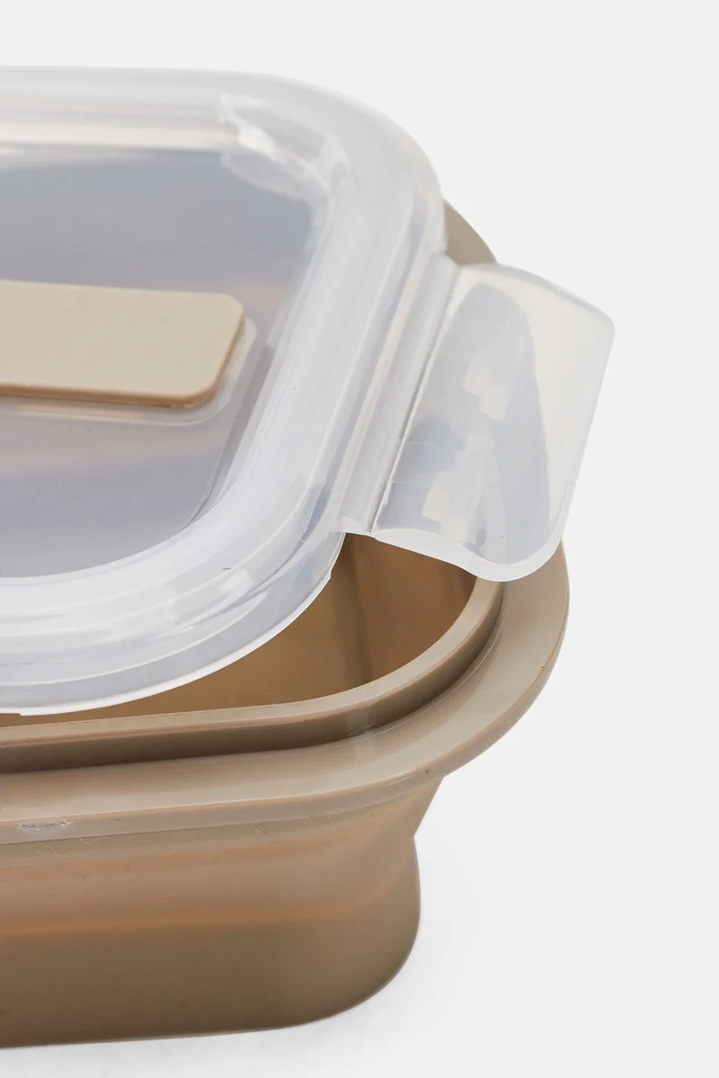 Muy Mucho Foldable Hermitically Sealed Lunch Box 500 ml, Grey