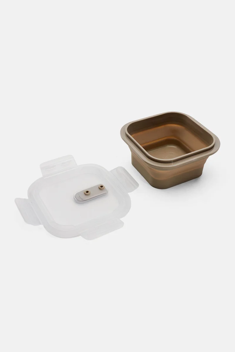 Muy Mucho Foldable Hermitically Sealed Lunch Box 500 ml, Grey