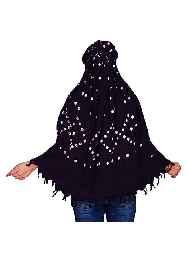 VIRAAJI Pure Cotton Long Scarf Cum Mask With Sun Protection Cover Face Cotton Mask scarves Stylish Universal Size Usable dupatto vehicle Driver sunlight UV protection For Girls & Womens (Bandhani Dark)  - Image 3