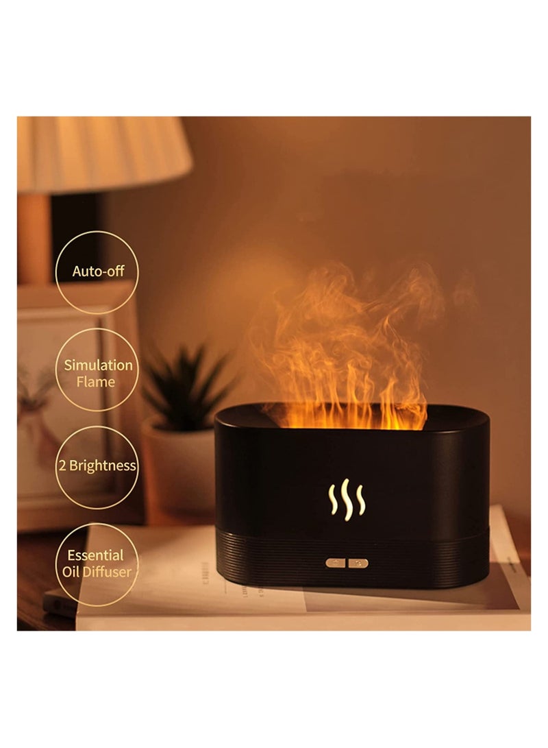 Flame Diffuser Humidifier-Auto Off 180ml Essential Oil Diffuser-2 Modes Brightness Aroma Humidifier with Fire Flame Effect for Home,Office,Spa,Gym(Black) - Image 4