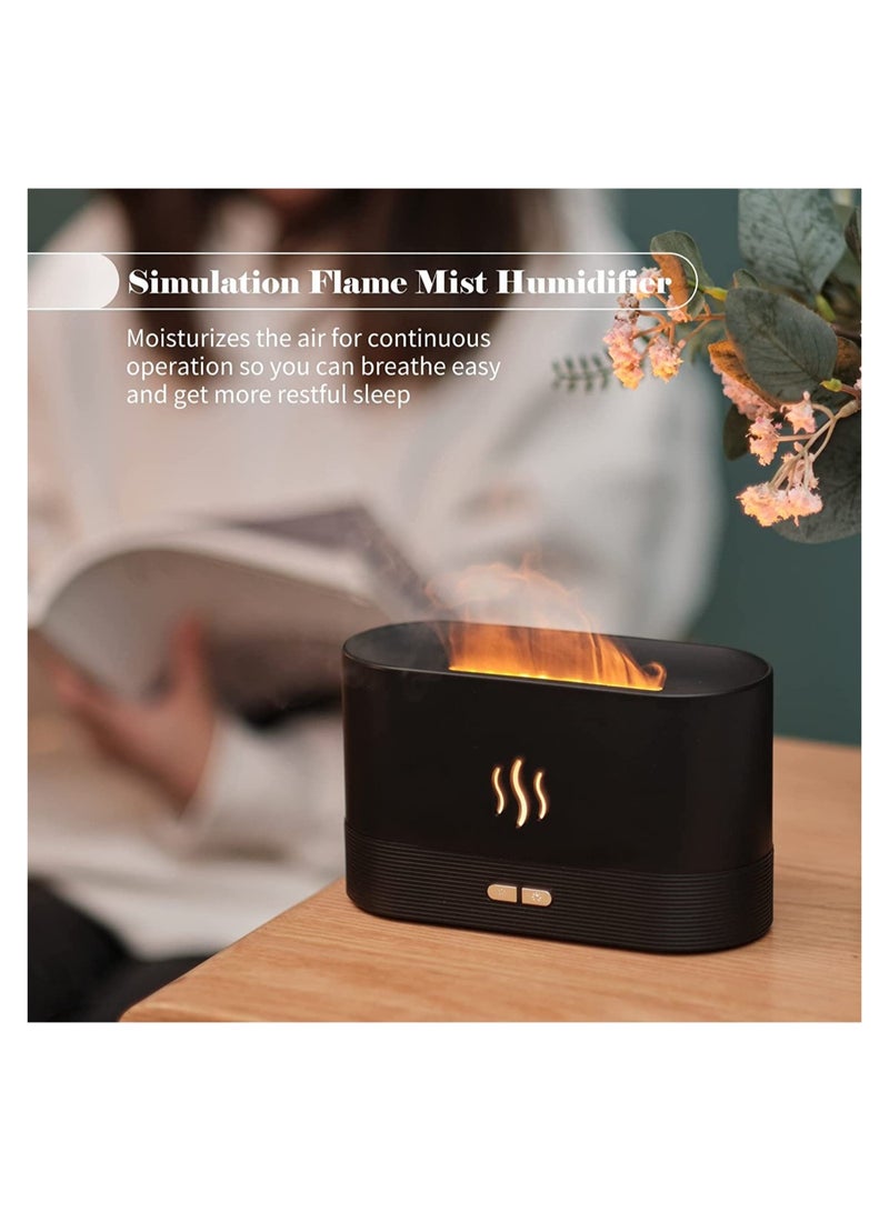 Flame Diffuser Humidifier-Auto Off 180ml Essential Oil Diffuser-2 Modes Brightness Aroma Humidifier with Fire Flame Effect for Home,Office,Spa,Gym(Black) - Image 3