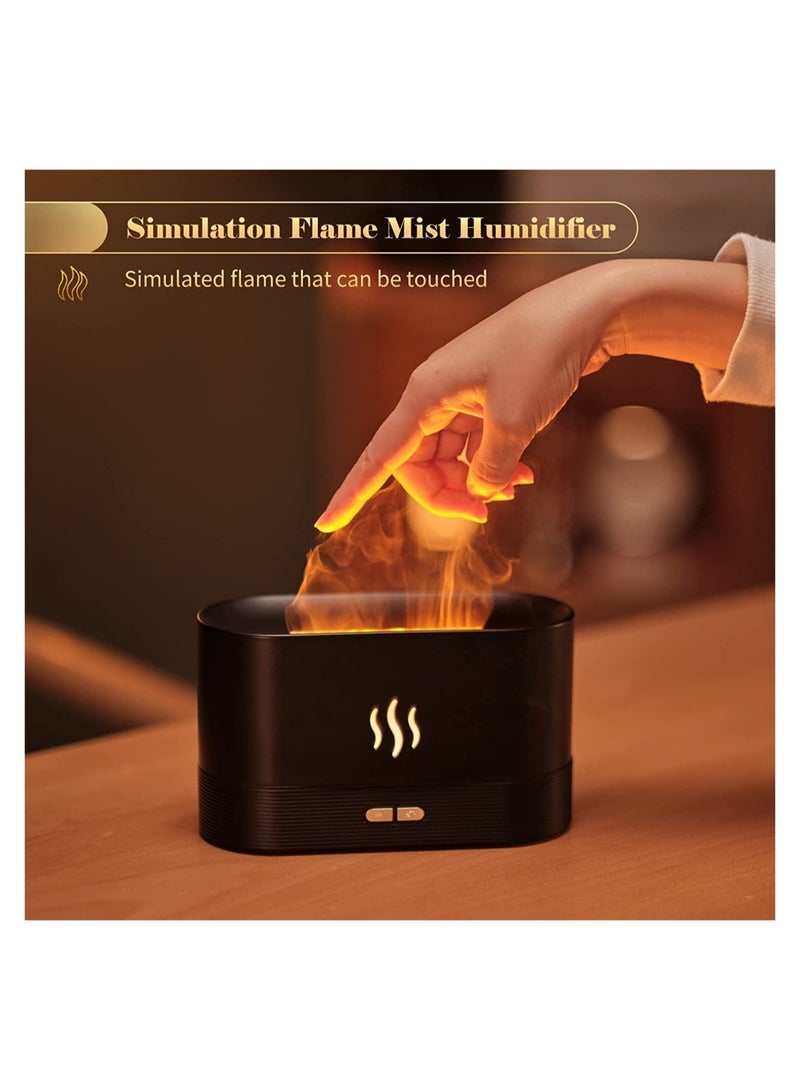 Flame Diffuser Humidifier-Auto Off 180ml Essential Oil Diffuser-2 Modes Brightness Aroma Humidifier with Fire Flame Effect for Home,Office,Spa,Gym(Black) - Image 2