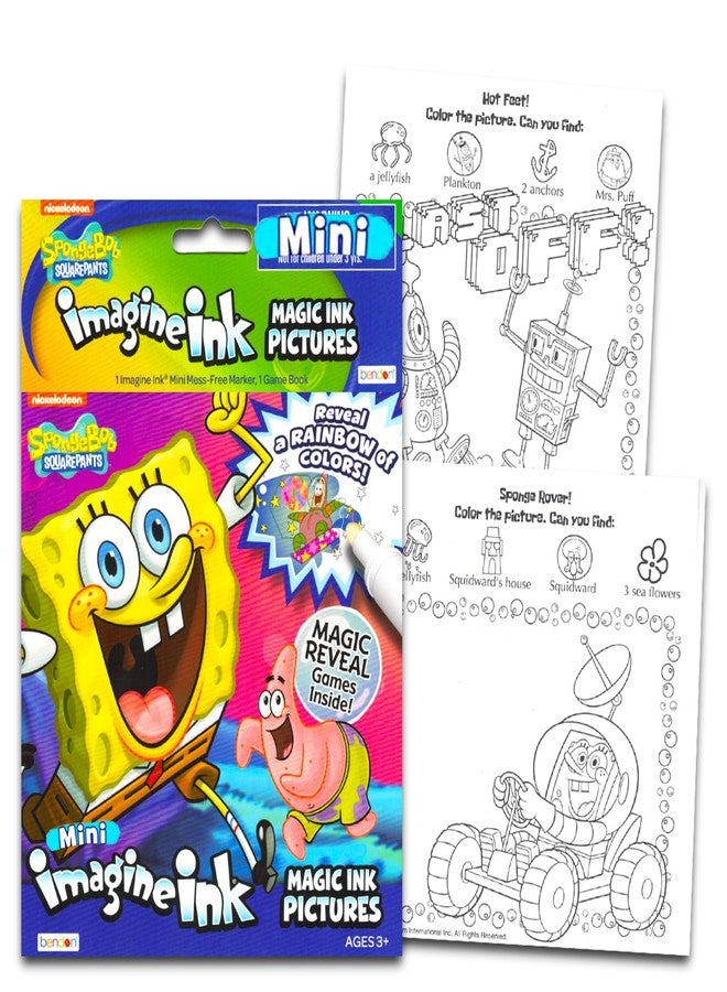 سبونج بوب سكوير بانتس مجموعة كتب تلوين سبونج بوب إيماجين إنك - تتضمن حزمة لوازم حفلات سبونج بوب سكوير بانتس 12 كتاب أنشطة حبر سحري بدون فوضى | هدايا حفلات سبونج بوب - Image 4