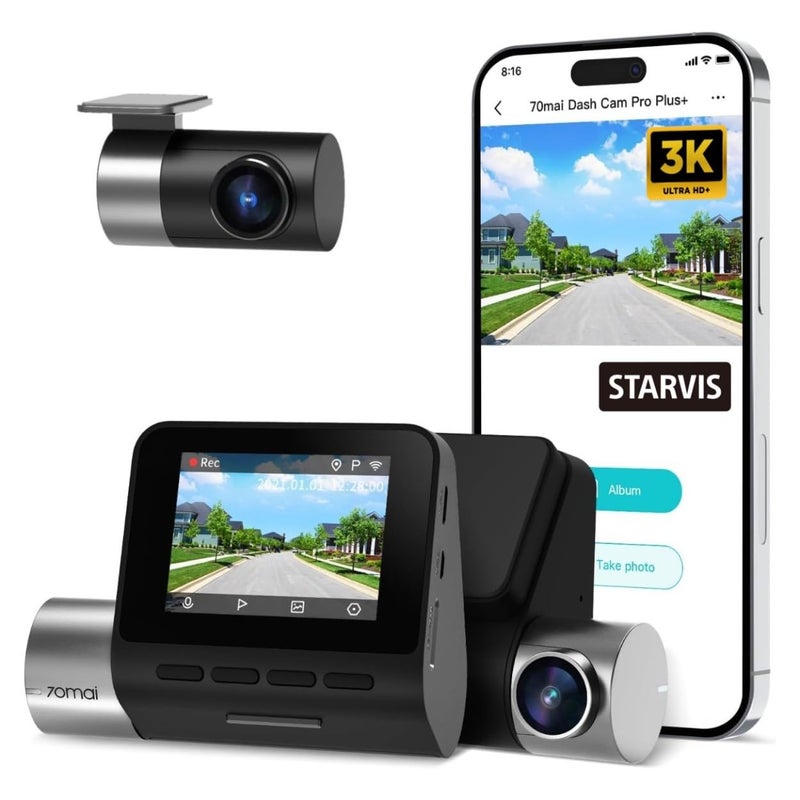 70mai Pro Plus+ Dash Cam, Black, Dual Channel - Image 1