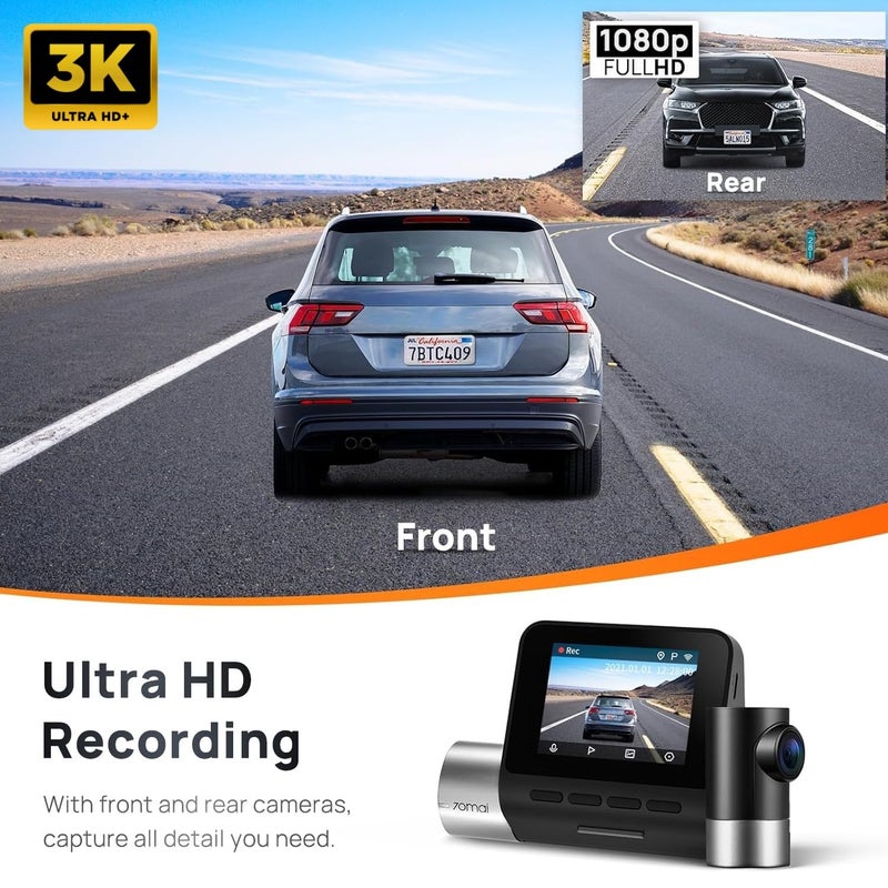 70mai Pro Plus+ Dash Cam, Black, Dual Channel - Image 2