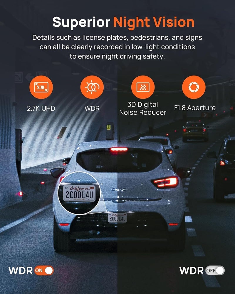 70mai Pro Plus+ Dash Cam, Black, Dual Channel - Image 3