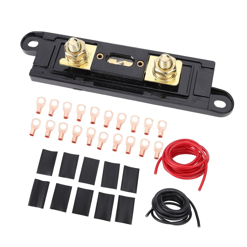 كابل بطارية Keenso 4AWG، سلك طاقة من الألومنيوم المغطى بالنحاس بطول 20 قدم لأنظمة ستيريو السيارة، مع أطراف حلقية مقاس 3/8 بوصة للسيارات والمركبات الترفيهية وعاكس الطاقة الشمسية - Image 1