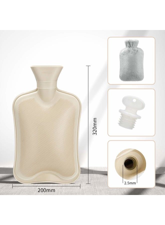 Fythao ® Hot Water Bottle with Soft Cover (2 Liter) Classic Rubber Hot Water Bag for Cramps, Neck, Shoulders Pain Relief, Hot Cold Pack for Hot and Cold Therapy and Feet Warmer - Image 2