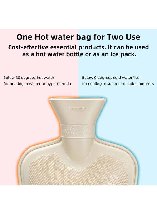 Fythao ® Hot Water Bottle with Soft Cover (2 Liter) Classic Rubber Hot Water Bag for Cramps, Neck, Shoulders Pain Relief, Hot Cold Pack for Hot and Cold Therapy and Feet Warmer - Image 3