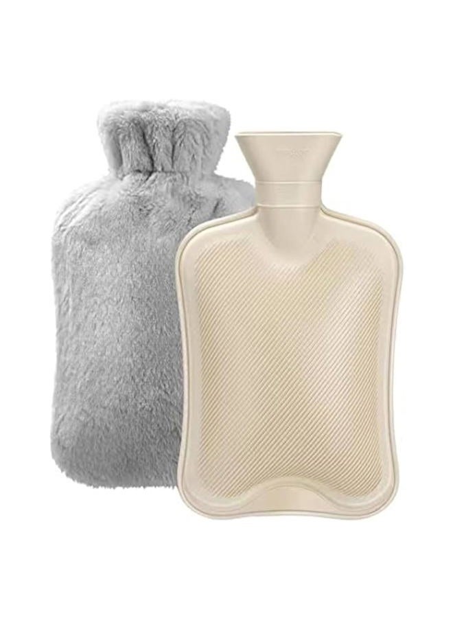 Fythao ® Hot Water Bottle with Soft Cover (2 Liter) Classic Rubber Hot Water Bag for Cramps, Neck, Shoulders Pain Relief, Hot Cold Pack for Hot and Cold Therapy and Feet Warmer - Image 1