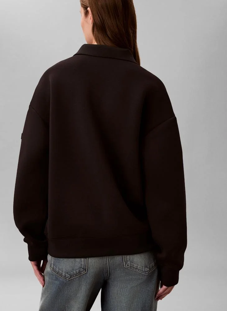 CALVIN KLEIN Logo Oversized Polo Sweatshirt