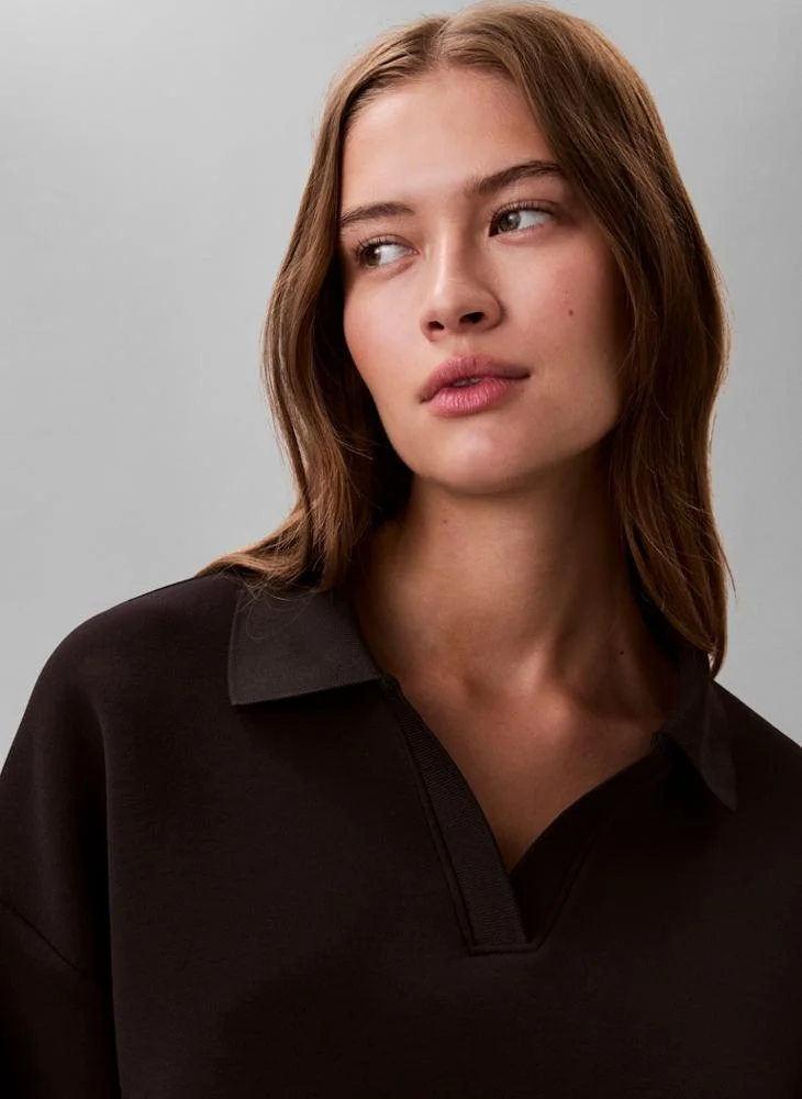 CALVIN KLEIN  Logo Oversized Polo Sweatshirt for Women | Best Price UAE