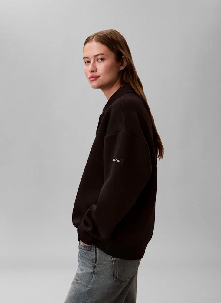 CALVIN KLEIN  Logo Oversized Polo Sweatshirt for Women | Best Price UAE
