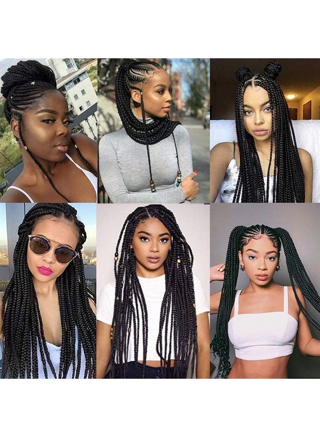 Yami Braiding Hair Pre Stretched Black Black Braiding Hair Braid in Hair Extensions Braids Hair for Twist 24" 3 Bundles/Lot (1#) - Image 2