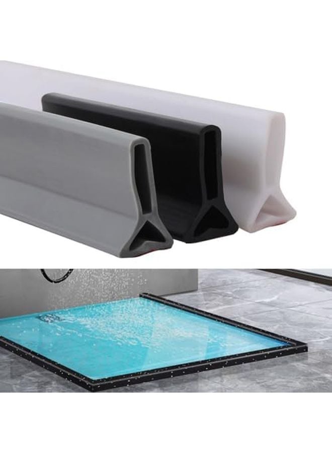 سدادة ماء السيليكون المرنة لباب الدش بدون حاجز 50 سم رمادي حاجز مانع للانزلاق - Image 4